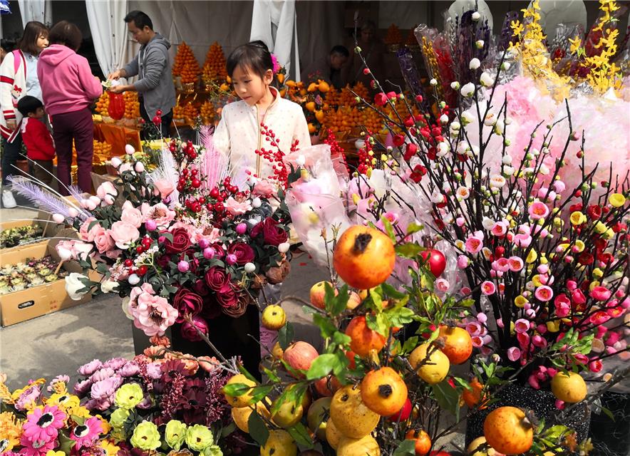 广州过年 花城看花 广州迎春花市首日接待游客超132万人次