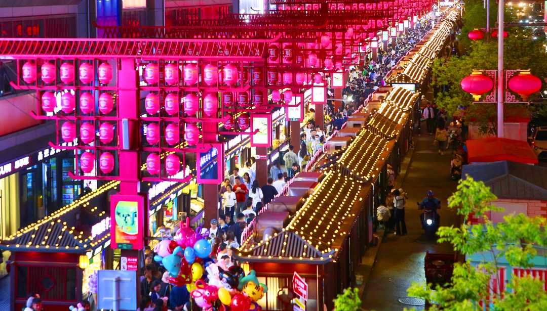 银川鼓楼夜市图片