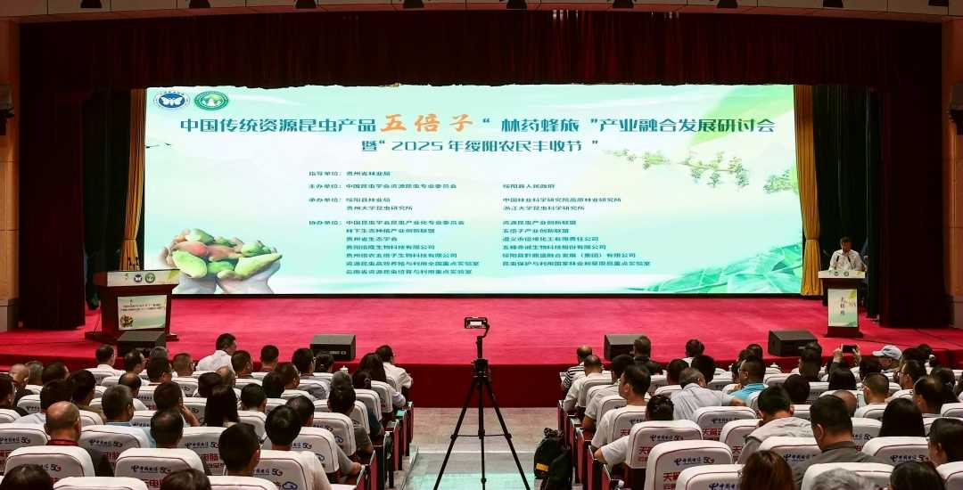 9月13日，中国传统资源昆虫产品五倍子“林药蜂旅”产业融合发展研讨会暨“2025年绥阳农民丰收节”在贵州省绥阳县举行。图为会议现场。本报记者王新伟 摄